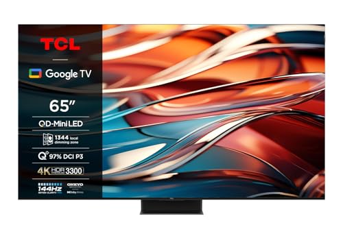 TCL 65Q10B 65" Mini LED TV, QLED Pro, 4K HDR Premium 3300nits, Smart TV Powered by Google TV (Dolby Vision & Atmos, Sistema de Sonido Onkyo 2.1.2, 144Hz Motion Clarity Pro)
