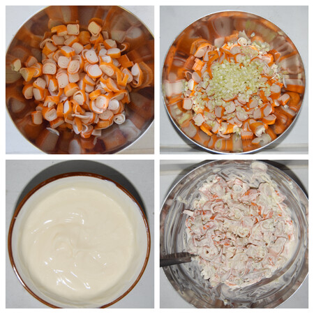 Ensalada de cangrejo paso a paso