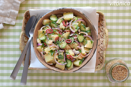Ensalada de melón refrescante: receta saludable para sacar la fruta del postre