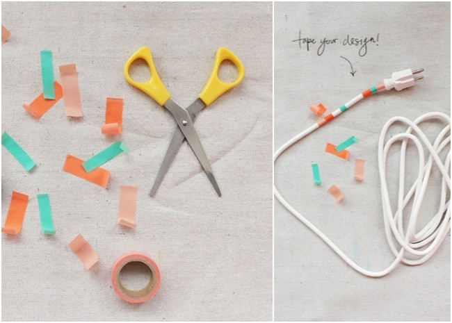 Decorar cables con washi tape - 2