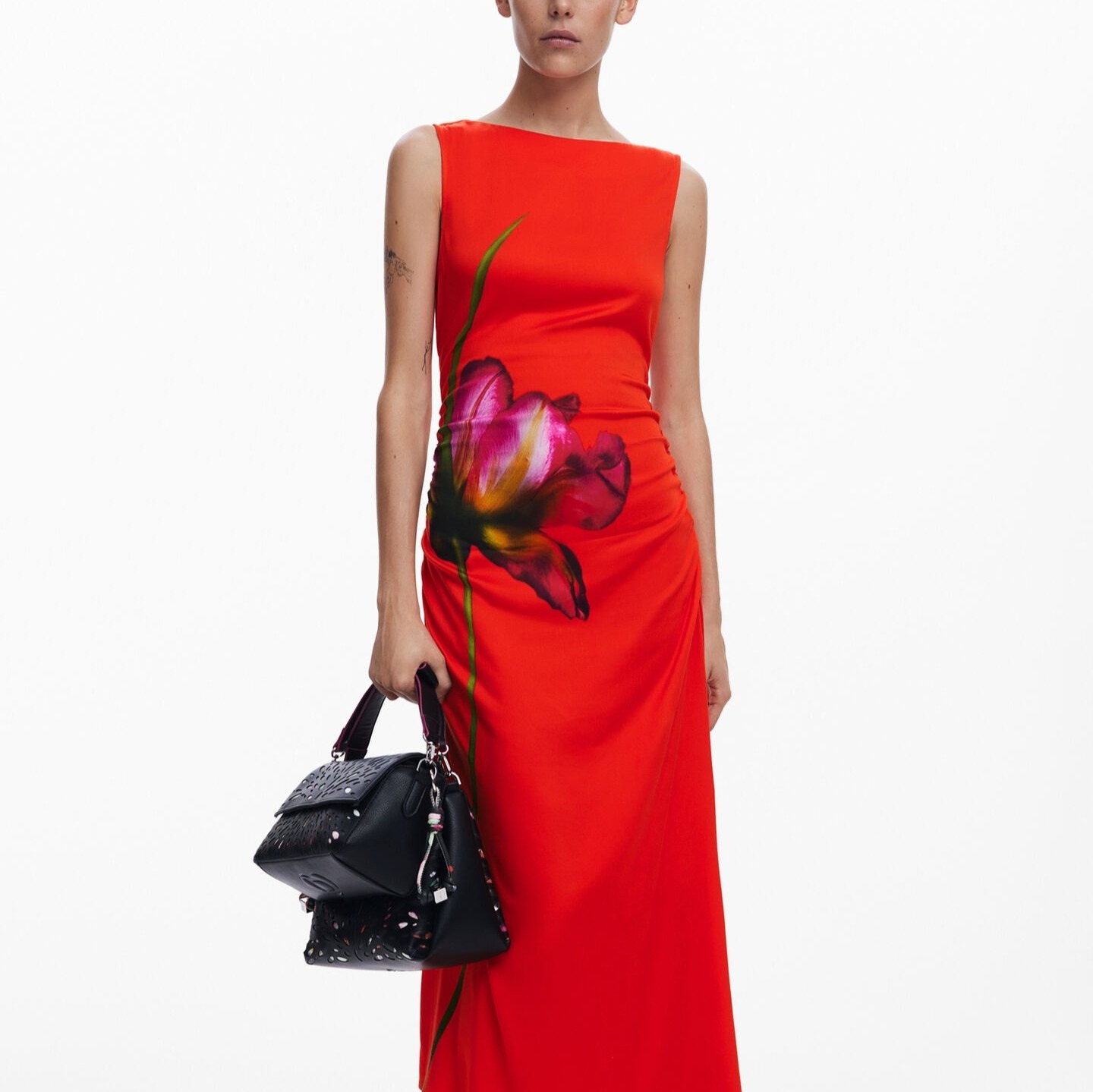 Vestido asimétrico orquídea