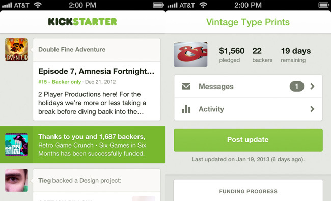 Kickstarter para iOS