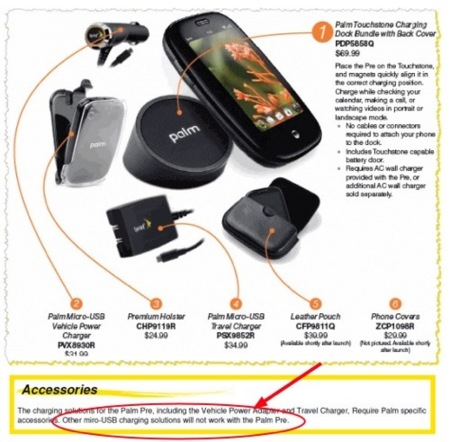 ¿Palm Pre usará un cargador MicroUSB que no es estándar?