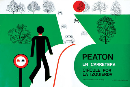 1976 Peaton En Carretera Circule Por Su Izquierda