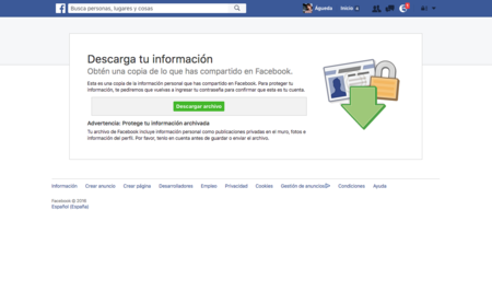 Cómo descargar tu contenido de Facebook
