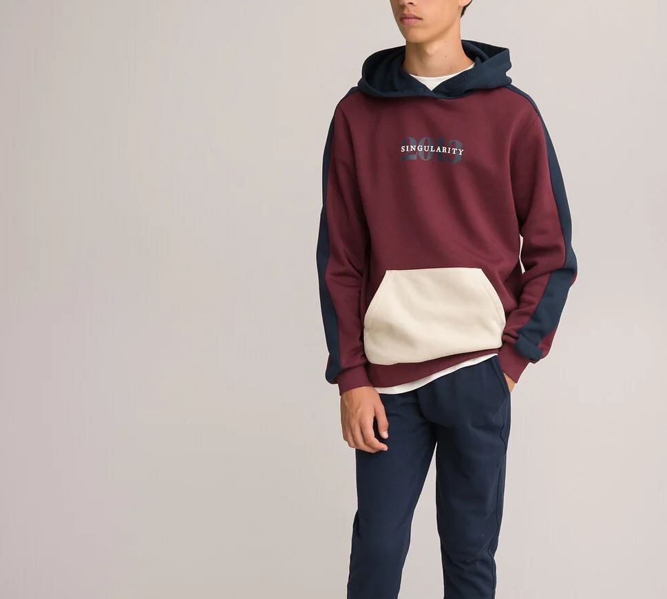 Sudadera con capucha colorblock