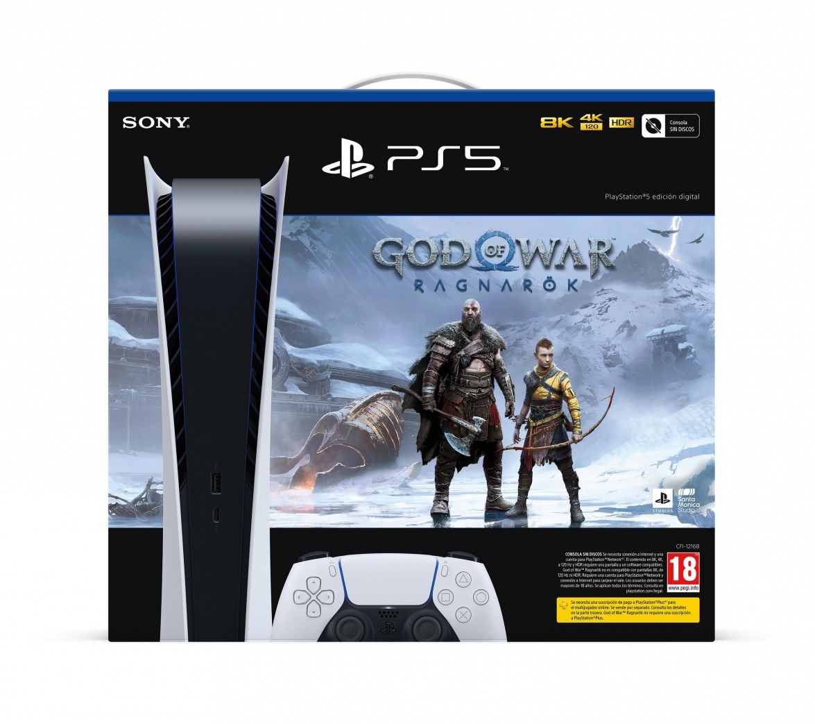 Playstation 5 Digital Edition 825GB con God of War Ragnarok