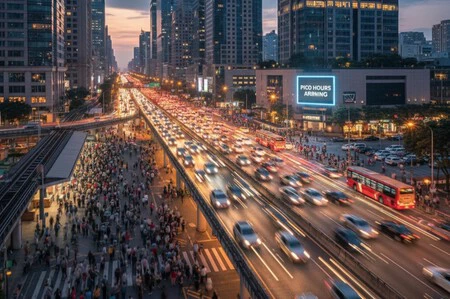 Congestión en hora punta