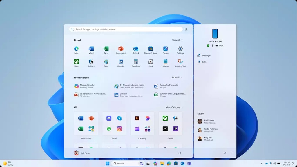 El nuevo menú de inicio de Windows 11 también  llega con polémica: Microsoft abandona la personalización y se acerca más a Apple 