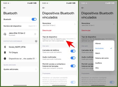 Xiaomi Bluetooth Ajustes