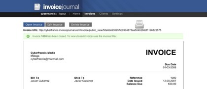 Invoice Journal, gestionando las facturas a través de la web