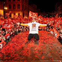 Marc Márquez, la celebración de su séptimo título en Cervera y la separación entre deporte y política