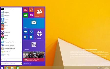 Se filtra una captura de pantalla del menú inicio en Windows 9