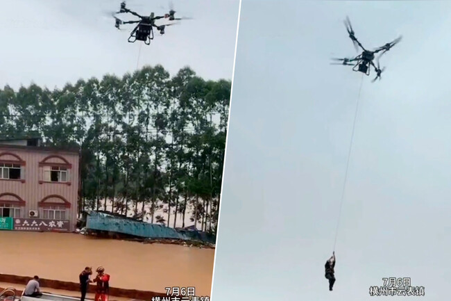 China Evacuacion Drones