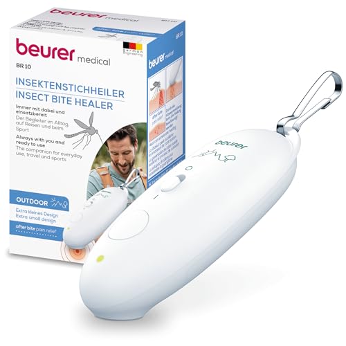 Beurer BiteX Travel Aparato contra picaduras de insectos BR 10, para tratar picaduras y mordeduras, alivia la comezón, pequeño lápiz de calor con mosquetón, gadget de viaje