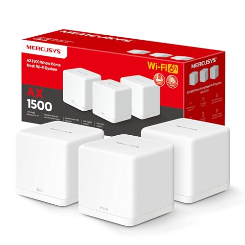 Mercusys Halo H1500X (3-Pack)-Sistema WiFi 6 Mesh, AX1500 Doble Banda