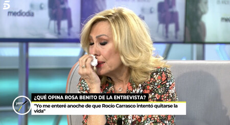 Rosa Benito llora sin consuelo al enterarse de que Rocío Carrasco intentó suicidarse: "Yo también intenté dormir"