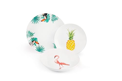 Excelsa, Tropical - Juego de Vajilla de 18 Piezas