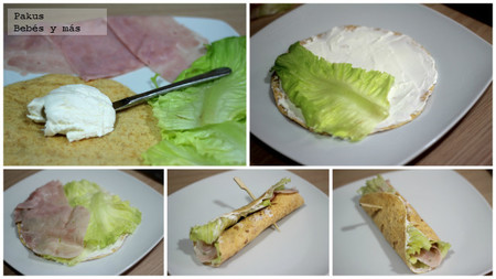 sandwiches enrollados paso a paso