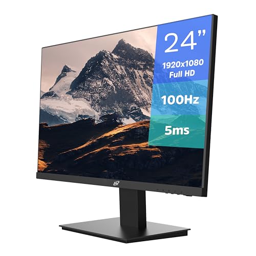 HYUNDAI Monitor HyView 24" Full HD 1920x1080, Panel IPS, 100Hz, 5ms GTG, Diseño Moderno, para Oficina, Gaming y Entretenimiento, Negro