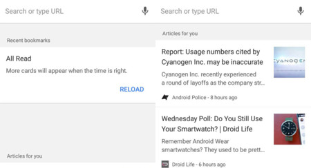 Google Chrome Dev 54 incluye artículos recomendados vía Google Now