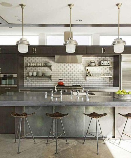 17 cocinas modernas con encimera de cemento Imagenes de cocinas integrales de concreto con madera