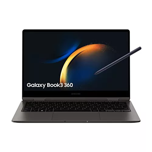 SAMSUNG Galaxy Book3 360 - Portátil convertible 13.3" WQXGA+ (Intel Core i5-1360P, 16GB RAM, 512GB SSD, Intel Iris Xe, Windows 11) Grafito - Teclado QWERTY español