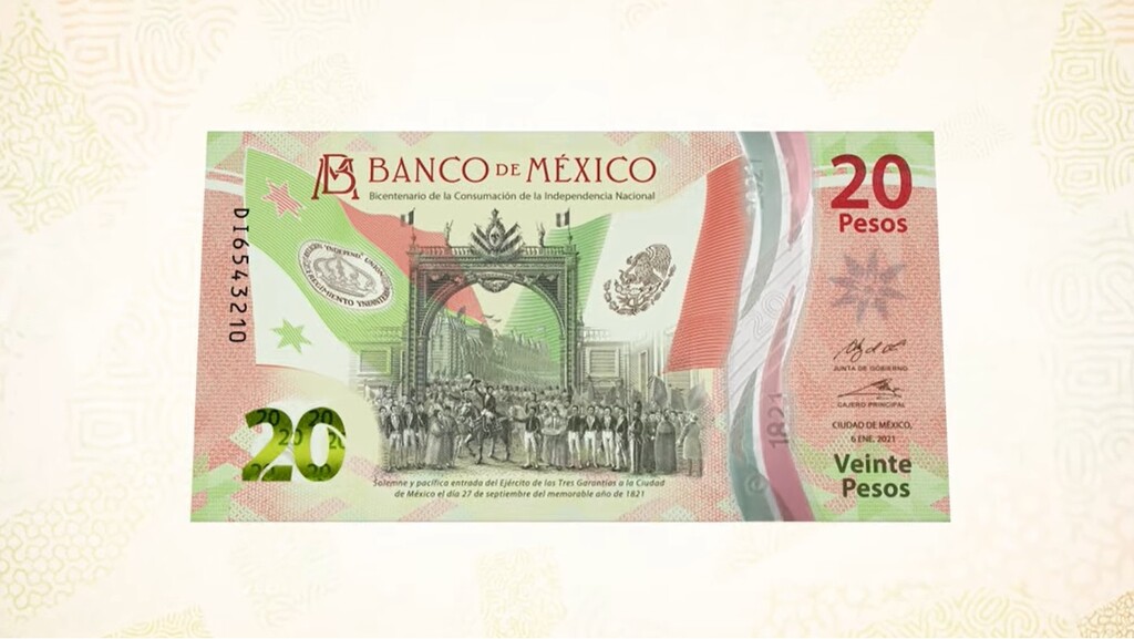 El nuevo billete de 20 pesos en México es oficial: tiene alusiones a la consumación de la independencia y al cocodrilo mexicano