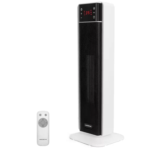 Aigostar Calefactor Cerámico PTC, 2000 W, Mando a Distancia, Silencioso