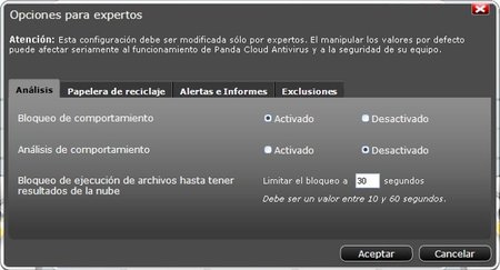 Opciones Panda Cloud