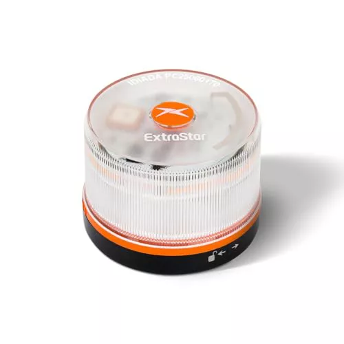 EXTRASTAR Luz de Emergencia V16 Homologada DGT con Geolocalización 3.0 - Aviso Ubicación Coches, Plan de Datos Incluido - Base Imantada IP54 - Cumple Normativa 2026