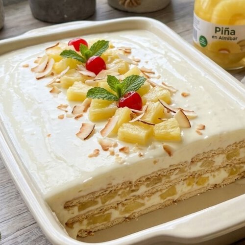 Cómo hacer una carlota de piña colada con una lata de piña en almíbar: el postre fresco, cremoso y sin esfuerzo 