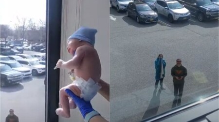 El bonito gesto de una matrona para que un abuelo conociera a su nieto recién nacido a través de la ventana