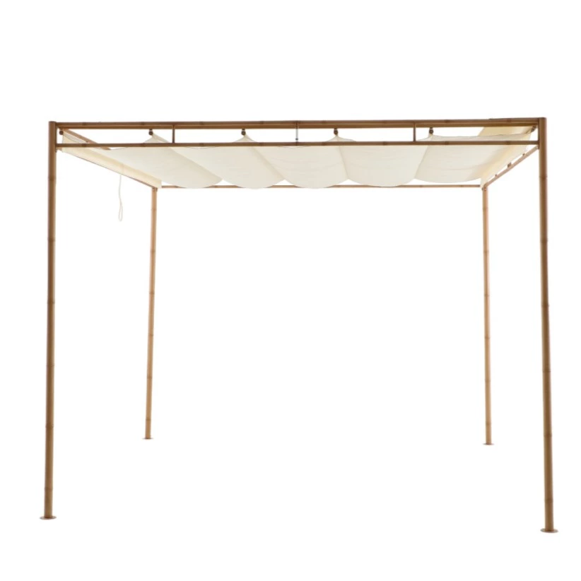 Pérgola de acero Naterial Bamboo beige de 293x293 cm
