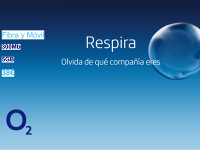 O2 estrena tarifa de fibra a 300 Mbps y móvil con 5 GB por 38 euros