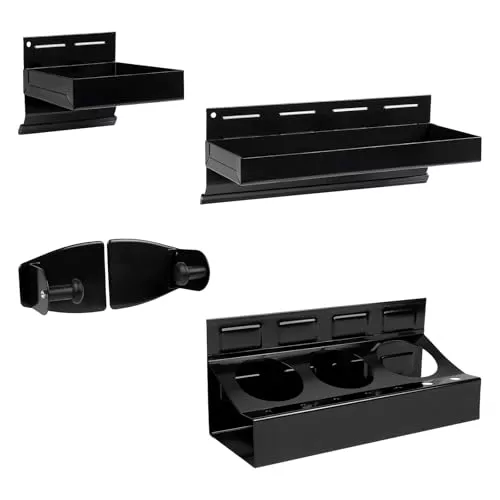 DBREAKS 4 Juego de Bandejas Magnéticas, Estantes magnéticos, Bandeja, Soporte para Toallas de Papel, para Caja de Herramientas, Negro