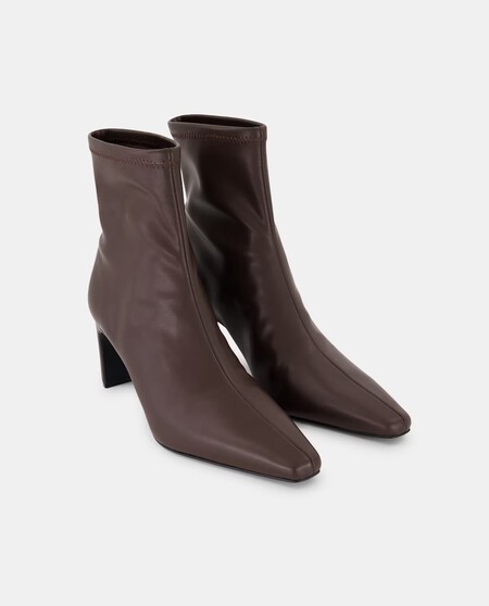 Botines Tacon Marron Chocolate Nuria Roca Elegantes Bonitos