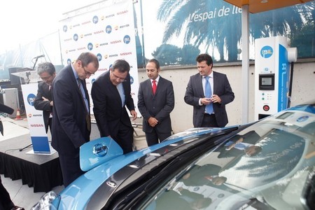 Recarga de Nissan LEAF en Barcelona
