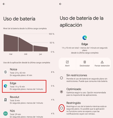 Ahorro bateria aplicaciones