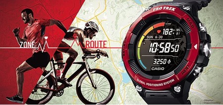 Nuevo Casio PRO TREK WSD-F21HR, un reloj deportivo con Wear OS y pantalla dual: parte a color y parte monocromática