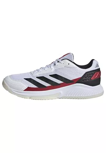 adidas Courtquick Mens Padel Shoes, Zapatos Hombre, Cloud White/Core Black/Lucid Red, 39 1/3 EU