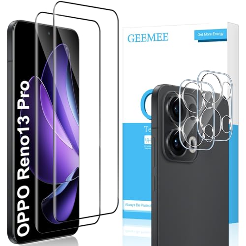 GEEMEE 2+2 Piezas Protector de Pantalla para OPPO Reno13 Pro 5G