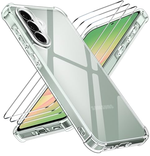 ivoler Anti-Amarillo Clara Funda para Samsung Galaxy A56 5G con 3 Piezas Cristal Templado