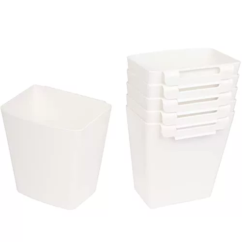 AYVANBER Paquete de 6 portavasos colgantes para carrito rodante, accesorios, ganchos, suministros de manualidades para carrito utilitario rodante, carrito de almacenamiento delgado (blanco)