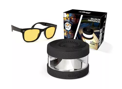 FASE - Baliza v16 Homologada DGT - Incluye Gafas de Conducción Nocturna - APP Incluida 