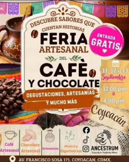 Este fin de semana habrá café y chocolate en Coyoacán: lánzate a la Feria del Café y el Chocolate gratis con degustaciones y artesanías