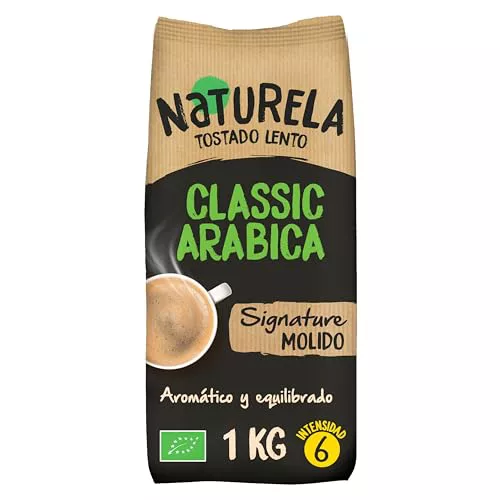 NATURELA Café Ecológico Molido | Torrefacción Lenta 100% Arabica | Mezcla premium exclusiva para espresso, prensa francesa o café de filtro - Bolsa de 1 kg