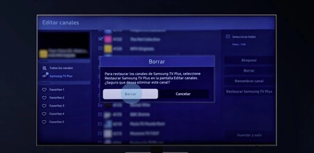 borrar canales de Samsung TV Plus