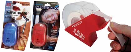 Champú y espuma de afeitar en papel, ideal para viajes