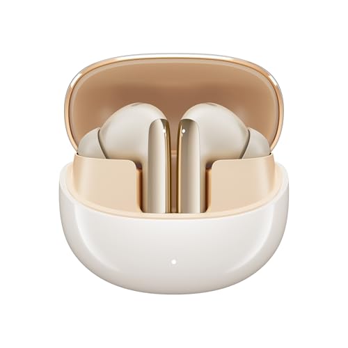 Fones de Ouvido QCY MeloBuds Pro, Fone Bluetooth com Cancelamento de Ruído Ativo, Certificação Hi-Res, 34 Horas De Reprodução, Dourado